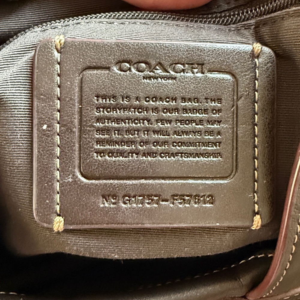Coach Brown Signature Canvas & Dark Brown Leather Shoulder Bag - Picture 12 of 16